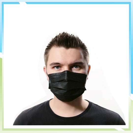 Black 3 Ply Disposable Face Mask (Box of 50) - Free Shipping