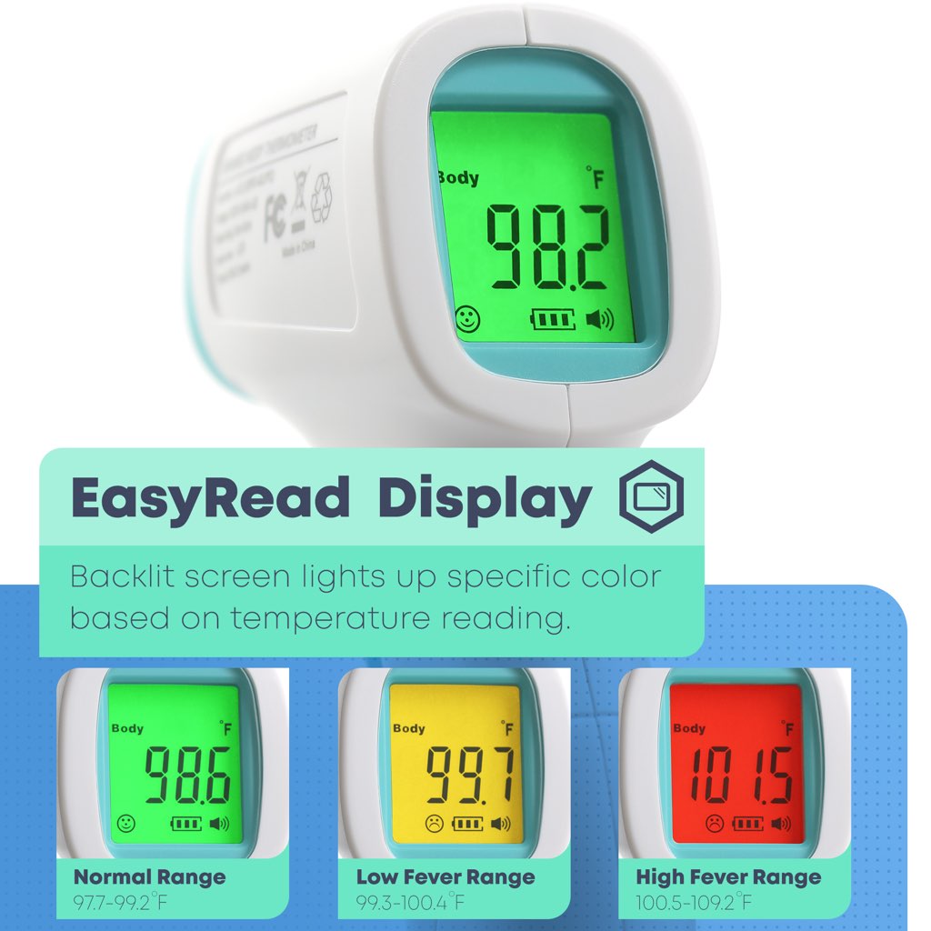 Non Contact Infrared Forehead Thermometer FDA FCC CE Approved